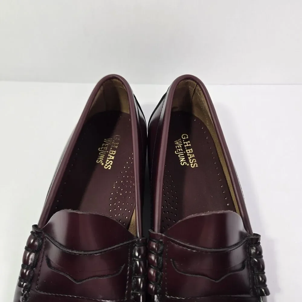 GH Bass Weejuns Larson Mens 8 EE Leather Penny Loafer Shoes Burgundy